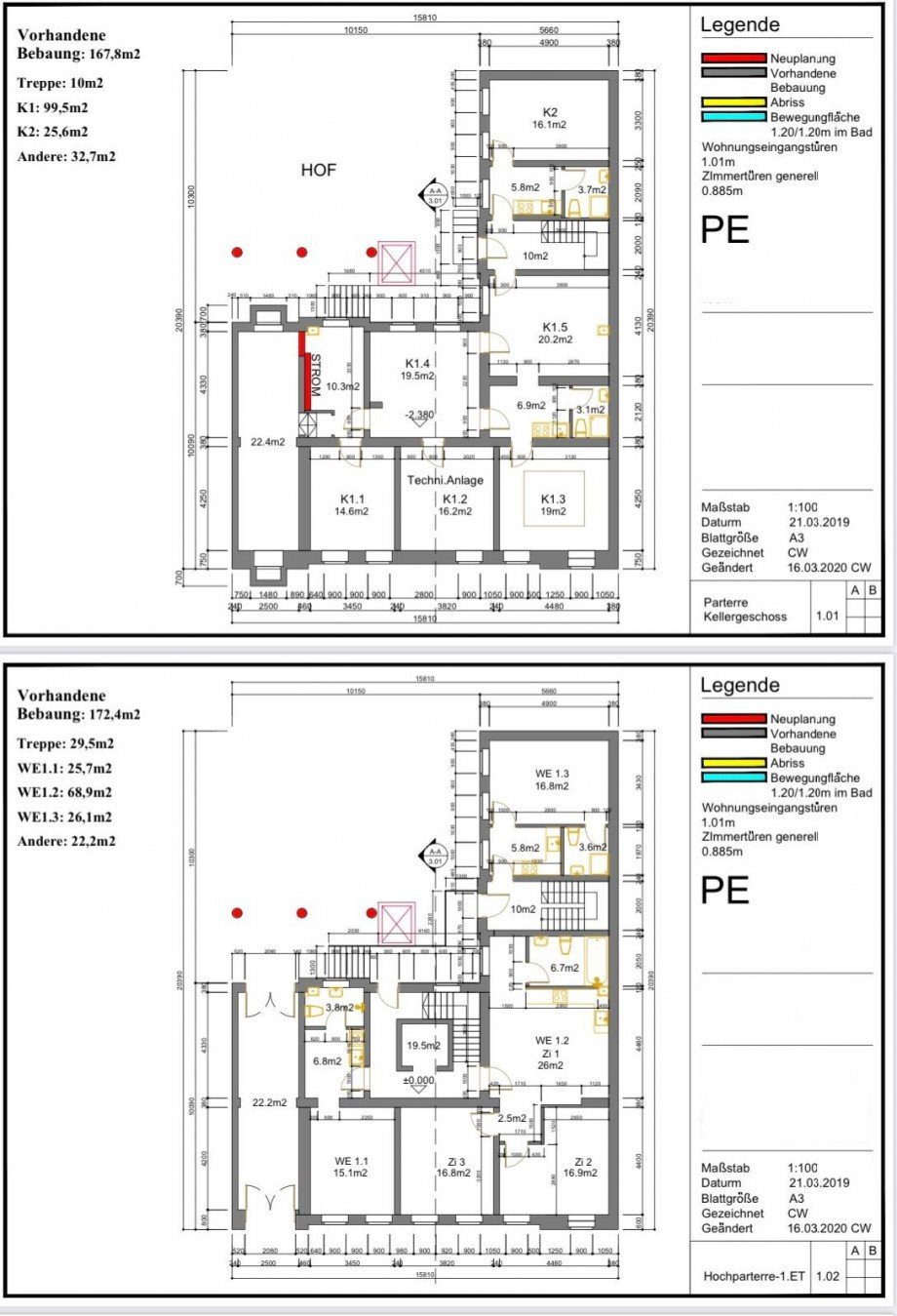 Grundriss KG & EG ohne Namen Mehrfamilienhaus Berlin