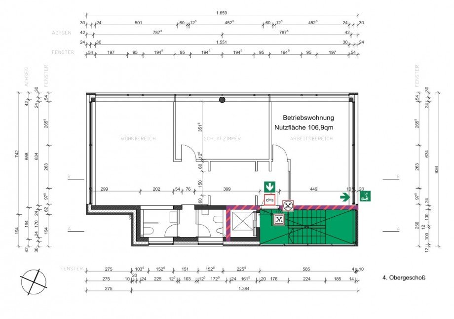 Grundriss 4 OG Wohngrundst�ck Sch�nefeld