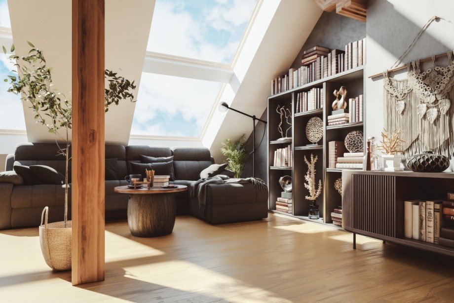 Bild 5 Visualisierung Wohnbereich Dachgeschosswohnung Berlin