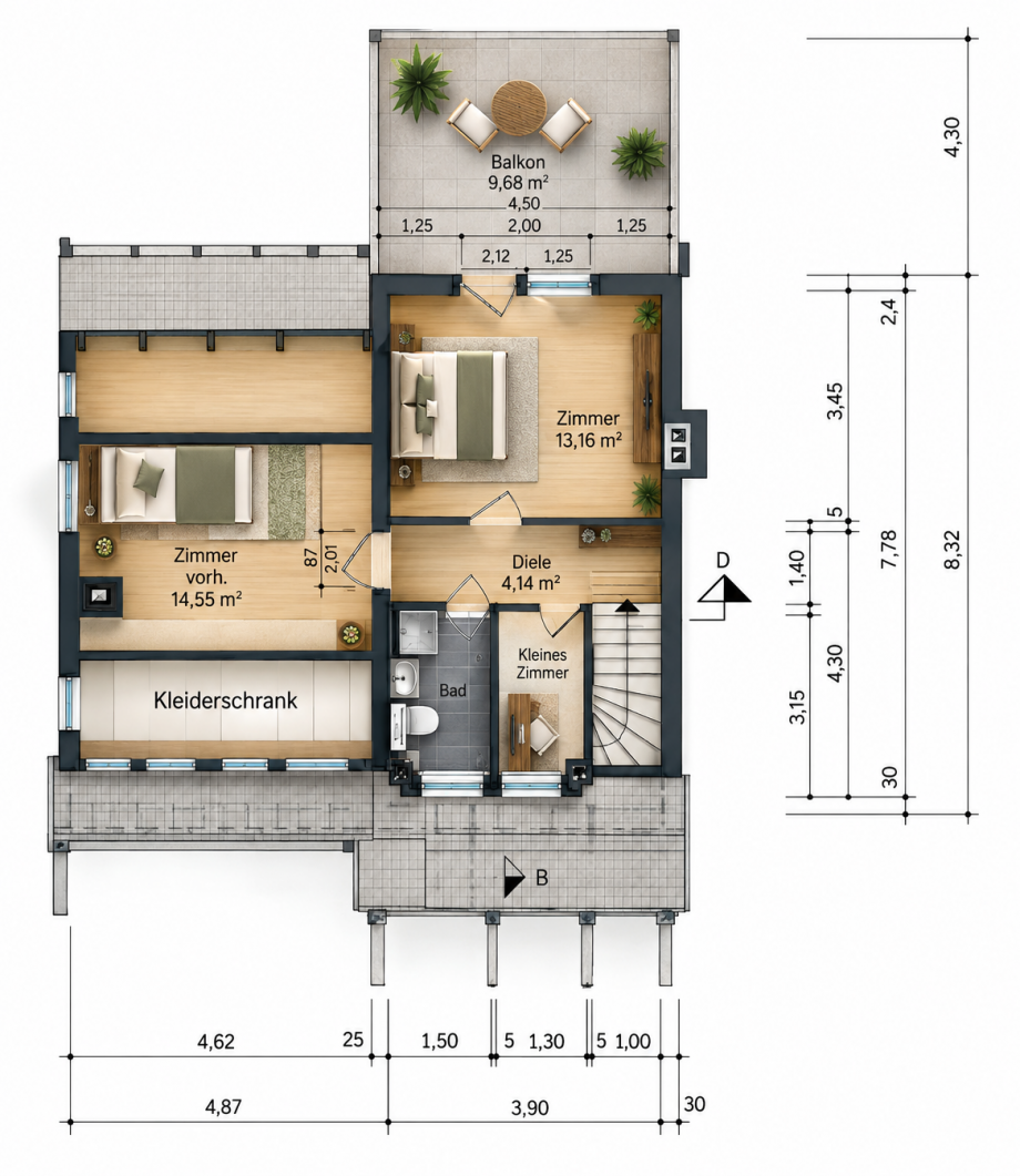 Grundriss DG Doppelhaush�lfte Berlin