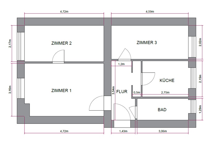 Grundriss Erdgeschosswohnung Berlin