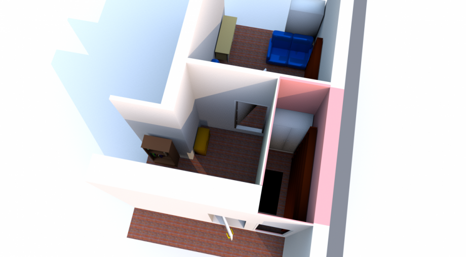 Grundriss 3D Kellerbereich Erdgeschosswohnung Berlin