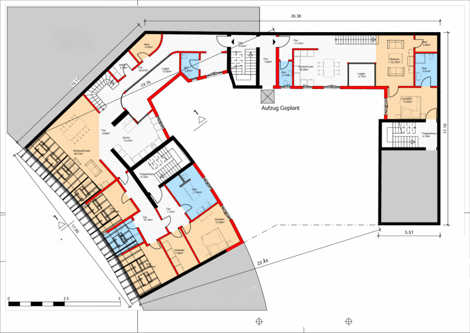Bild 4 Beispielhafte Konzeptplanung - individuelle Neuplanung m�glich Dachgeschosswohnung Berlin