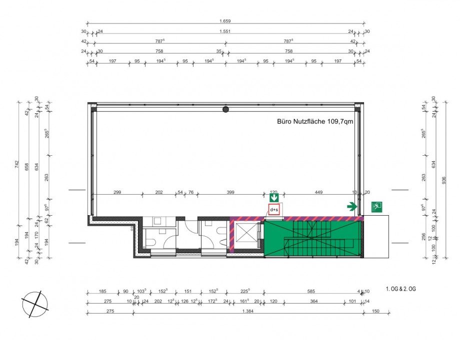 Grundriss 1 u 2 OG Wohngrundst�ck Sch�nefeld