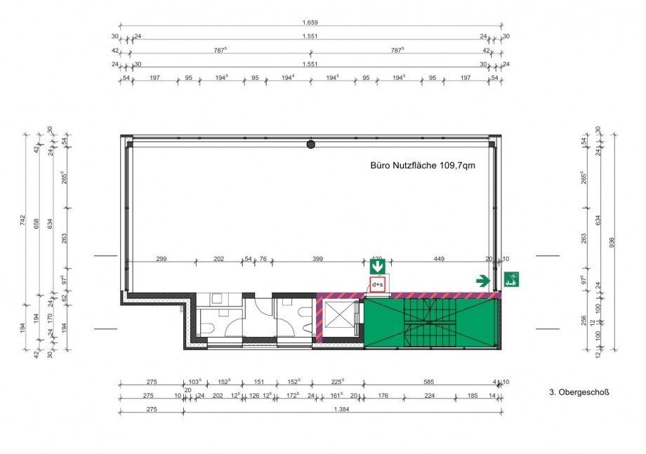 Grundriss 3 OG Wohngrundst�ck Sch�nefeld