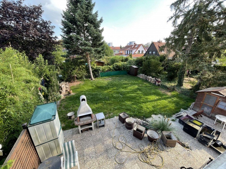 Gartenblick aus Schlafzimmer Doppelhaush�lfte Berlin